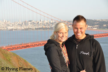 Josefin och Anders vid Golden Gate bron - San Fransisco